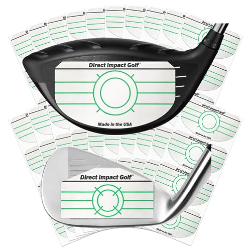 Ultra-Thin Golf Impact Tape by Direct Impact Golf: Combo Pack (100 Driver+100 Iron) Ultra-Thin Golf Impact Tape Labels for Accurate Swing Analysis and Shot Feedback
