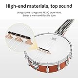 Donner Banjolele 4 String Banjo Ukulele kit Stringed Musical Instruments for Adult Beginner with Banjo Tuners, Gig Bag, Picks, Skeleton 23 Inch Sapele