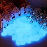 14.3Lbs 3400Pcs Glow in The Dark Stones Garden Pebbles Rocks Indoor Outdoor Decor Luminous Stone for Walkways Driveway Yard Grass Fish Tank Decoration Large Bag