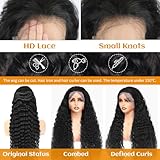 30 Inch Deep Wave Lace Front Wigs Human Hair 200 Density 13x6 HD Lace Front Wigs Human Hair Pre Plucked Brazilian Curly Wig Human Hair Wet Wavy Glueless Frontal Wigs Human Hair Black Deep Wave Wig