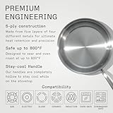 Made In Cookware - 12-Inch Stainless Steel Frying Pan - 5 Ply Stainless Clad - Professional Cookware - Crafted in Italy - Induction Compatible