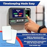 Biometric Time Clock for Employees Attendance - Subscription Clock in Machine for Employees - Pin, Face Scanner, Palm & Fingerprint Time Clocks for Employees Small Business - 2 RFID Time Clock Cards