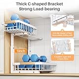 PXRACK 2 Pack Under Sink Organizer,Adjustable Height,2 Tier Pull Out Under Cabinet Organizer,Slide Out Thickened Metal Under Sink Storage for Kitchen Bathroom Laundry Cabinet Pantry,White