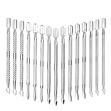 15Pcs Cuticle Pusher Remover and Cutter, Creatiee Double Ended Stainless Steel Cuticle Cleaner Nail Gel Polish Removal, Manicure Pedicure Nail Tools for Fingernails Toenails - Professional & Durable