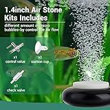 hygger Mini Aquarium Air Stone,Small Bubble Stone Fish Tank Oxygen Stone Ultra Silent Deep Dissolving Oxygen Diffuser Kit for Aquarium Fish Tank and Hydroponic