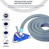 POOLWHALE Professional 1-1/2-Inch x 24-Feet Swimming Pool Vacuum Hoses with Swivel Cuff and Triangular Weighted Flex Vacuum Head,Perfect for Above Ground and Inground Pools