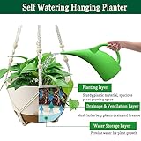 Koalaime Hanging Planter Self Watering 10 Inch, 2 Pack Indoor Outdoor Hanging Baskets, Hanging Flower Pots with Drainage Hole & 2 Kinds of Plant Hangers for Garden Home Decor(Cream)…