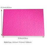 Xidmold 23 x15in Silicone Imprint Mat Baking Mold, Flower Cake Embosser Lace Mat Fondant Impression Press Mold Decorating Tool, Sugar Craft Icing Candy Moulds Craft Embossing Pad