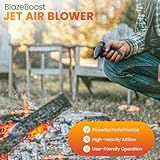 BlazeBoost Jet Air Blower - Jump Start Your Fireplace, Fire Pit,Charcoal Grill Or Campfire by Delivering A Ridiculous Amount of Oxygen to Your Fire 100,000 RPM Power with Rechargeable Battery