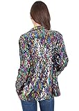 Anna-Kaci Women's Sparkle Sequin Jacket Long Sleeve Open Front Work Blazer Cardigan with Pockets, Multicolored, Large