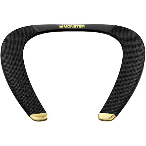 Monster Boomerang Petite Neckband Bluetooth Speakers, Neck Speaker with 15H Playtime, aptX High Fidelity 3D Stereo Sound, Low Latency, Built-in Mic, IPX5 Waterproof Wearable for Home Outdoor