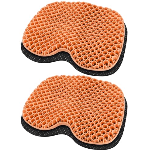 NEW-Vi Anti-Slip Kayak Seat Cushion - Waterproof Thicken Gel Boat Kayak Canoe Rowing Stadium Pad for Sit in Kayak Chair Kayak Accessories Equipment Gear for Fishing Kayak,Orange 2pcs