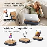 ERGONOV Lap Beanbag Cozy Kindle Pillow Stand for Bed with Adjustable Arm, 360° Tablet Holder, Fits 4.7"-13" Kindle, iPad, Phone, Laptop, Lap Desk for Hands Free Reading in Bed, Couch, Sofa,Gray