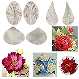 Sijiangmold Gumpaste Flower Silicone Veining Mold Rose Veined Fondant Mold Gum Paste Peony Flower Mold Daisy Flower Plumeria Orchid Molds For Sugar Craft Cake Decorating Candy Polymer Clay Set Of 6