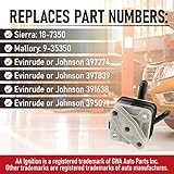 Fuel Pump with Gasket - Compatible with Johnson Evinrude Outboard Motor 6hp, 9.9hp, 15hp Models - Replaces Part 395091, 397839, 18 7350, 397274, 391638