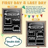 EAONE First Day of School Board 12" x 16", Double-Side Printed First Day of School Sign, Wood Frame Back to School Board Sign Chalkboard with 8 Dry Erase Markers & 1 Wipe Cloth for All Grades Student