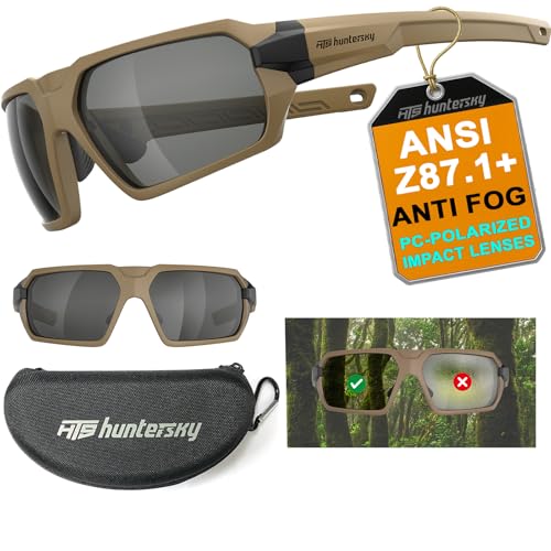 HTS HUNTERSKY Q37 anti fog polarized Tactical hunting Shooting sunglasses Military Grade Ballistic Impact Protection eye pro, Golf Motorcycle riding running driving Range outdoors
