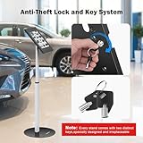 AboveTEK Anti Theft iPad Floor Stand, Security Kiosk POS Tablet Stand for Retail Business, Height Adjustable Secure Holder Enclosure w/Lock and Key Mechanism for iPad/iPad Air/iPad Pro