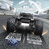 1/16 Brushless RC Cars for Adults & Boys, Fast 43 Mph, Electric 4WD High Speed RC Car, All-Road Remote Control RC Truck with Two 2S Lipo Batteries, Compatible with 3S Lipo