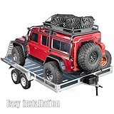 RCMYou RC Trailer for 1/8 1/10 RC Crawler TRX4 TRX6 Redcat Scout II Gen8 Tamiya Axial Scx10 II D90 Wraith,Aluminum RC Heavy Duty Truck and RC Rock Cars Trailer with RC Trailer Hook Coupler,Titanium