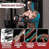 Twister Arm Trainer, Adjustable Twister Arm Chest Exerciser with 4 Spring & Training Poster for Men & Women, Detachable Power Twister Home Fitness Equipment for Enhancing Upper Body Muscle Strength