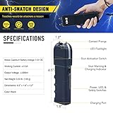 DARTMOOR 300,000V Stun Gun Ultrapowerful Rechargeable Phone Size for Men Women with Side Shock Plates for Car & Self Defense Tactical Flashlight Custom Holster and Lanyard, Black