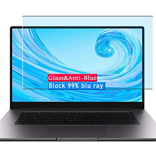 Vaxson Anti Blue Light Tempered Glass Screen Protector, compatible with HUAWEI MateBook D 15 D15 2021 15.6" Laptop Visible Area, 9H Film Protectors [ Not Full Coverage ]