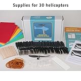 Rubber Band Helicopter Kit – Build 30 DIY Propeller-Powered Helicopters, Complete STEM Project for Kids with Instructions