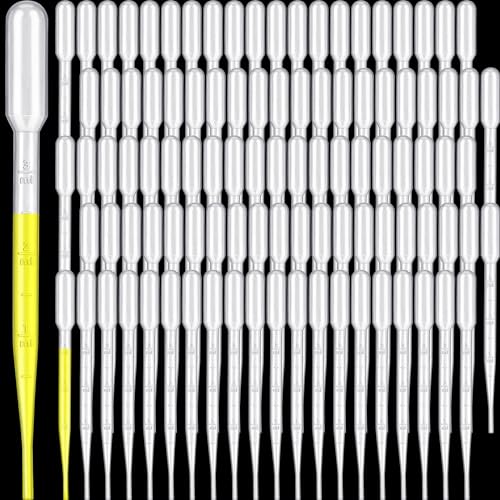 Kanayu 1500 Pieces 3ML Plastic Transfer Pipettes Plastic Eye Droppers Laboratory Disposable Pipettes Calibrated Dropper for Liquid Essential Oil Laboratory Science Experiment DIY Art