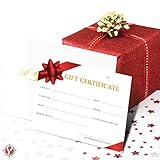 Blank Gift Certificates – Great Gift Cards for Small Business, Restaurant, Spa, Makeup, Hair Beauty Salon, Wedding, Holiday, Christmas, Birthday – 4.25" x 5.5" – 25 Cards per Pack with Envelopes