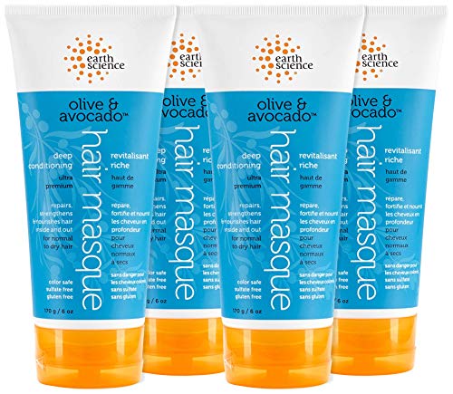 EARTH SCIENCE - Olive & Avocado Deep Conditioning Hair Masque: For Normal to Dry Hair (4 pk, 6 oz.)