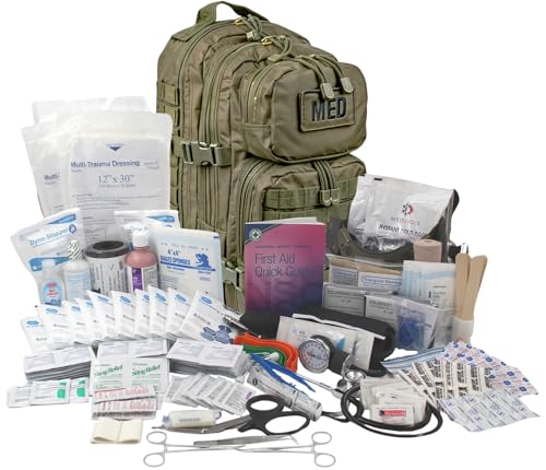 Luminary Tactical Trauma Kit - Fully Stocked First Aid Trauma & Emergency Survival Medical Kit, First Responder Backpack for EMS/EMT, Essential Supplies for Preppers & Professionals (Olive Drab)