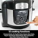 Ninja FD401 LP3 Foodi 12-in-1 Deluxe XL 8 qt. Pressure Cooker & Air Fryer that Steams, Slow Cooks, Sears, Sautés, Dehydrates & More, with 5 qt. Crisper Basket, Reversible Rack & Recipe Book, Silver