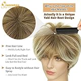 QUEENTAS Pixie Layered Short Wigs for Women Short Hair Wigs for Women Pixie Cut Wig Synthetic Hair Wig with Bangs (Blonde Mixed Brown)