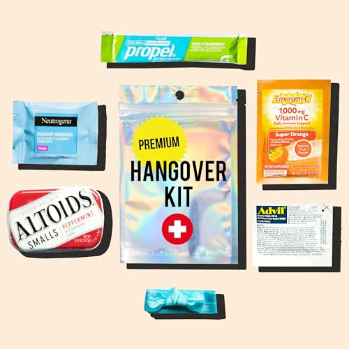 Chug Buddy - 6 Pre-Filled Hangover Kit Bags - Bachelorette Hangover Kit - Bridesmaid Gifts, Bachelorette Party Favors, & More - Hangover Recovery Kit - Hangover Kit Supplies