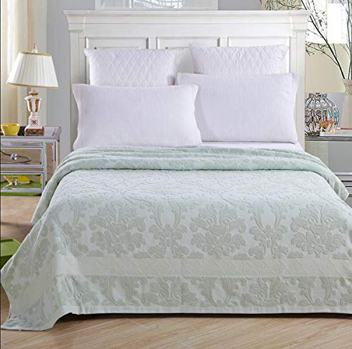 NANXCYR Summer Duvet Towel Blanket, 180 * 220 cm Lightweight Cooling Breathable 100% Cotton Terry Cloth Quilt, Green