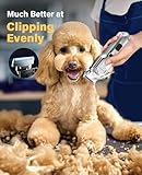 oneisall Dog Grooming Kit for Heavy Thick Hair&Coats/Low Noise Rechargeable Cordless Pet Shaver with Stainless Steel Blade and Dog Paw Trimmer/Waterproof Dog Shaver for Dogs Pets Animals