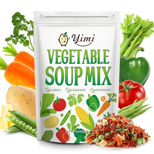 Yimi Dried Ramen Toppings, Dehydrated Vegetables, 17.6oz, NO ONION/LEEK/SHALLOTS, Mixed Flakes for Noodles or Vegetable Soup - Gluten Free, Natural, No Additives, Resealable Bulk Bag(1.1 Pounds)