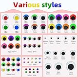 Neng-Q 2500PCS Googly Eyes, 48 Styles Googly Eyes Self Adhesive for Crafts, Multi Colors and Sizes Wiggle Eyes for DIY Art Projects Craft Supplies