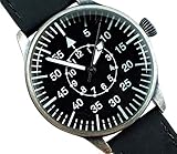 Mil-Tec Vintage Aviator Watch Black Dial Quartz Mens Flieger Pilot World War 2 Wristwatch