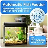 FISHNOSH Automatic Fish Feeder for Aquarium - New Generation 2025, Auto Food Dispenser with Timer for Small Tank, Big Aquariums & Pond (Blue)