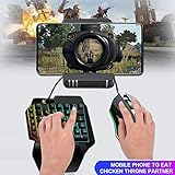 FELICON One Handed Gaming Keyboard and Mouse Combo, Rainbow Backlit 39 Keys Portable Small Mechanical Feel Keyboard with Wrist Rest Support, RGB Backlight 6 Buttons Adjustable Mice for PC Gamer