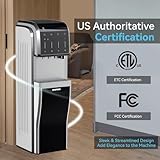 ICEPURE 5 in 1 Water Cooler/Ice Maker with WiFi, Bottom Load for 5 Gallon Bottle, Bullet and Crushed/Chewable Ice, Hot and Cold Water, 35lbs/24H, Water Dispenser Built in Ice Machine, Stainless Steel