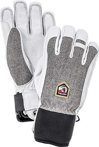 Hestra Army Leather Patrol Glove - Warm, Versatile Snow Glove for Winter, Skiing, and Snowboarding - Light Grey - 11