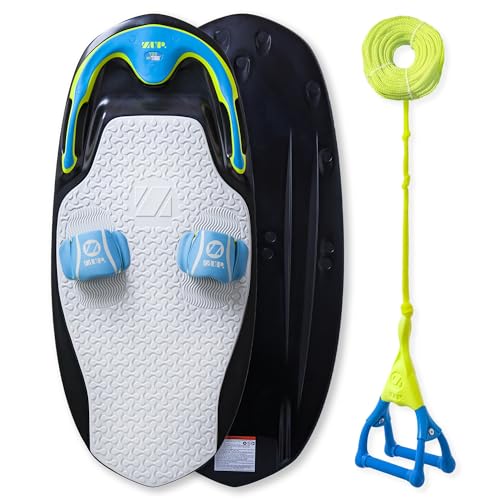 ZUP You Got This 260 Board and Handle Combo with EVA Foam Padding, All-in-One Kneeboard, Wakeboard, Wakeskate, and Wakesurf Board for Kids, Teens, and Adults, Black, 51.7" x 23.8" x 4.6"