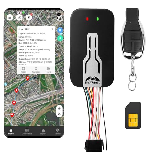 BAANOOL BN-405D 2G/3G/4G/Bluetooth GPS Tracker for Vehicles Fuel Car Tracker Device Truck Motorcycle Hidden Locator with a SIM Card