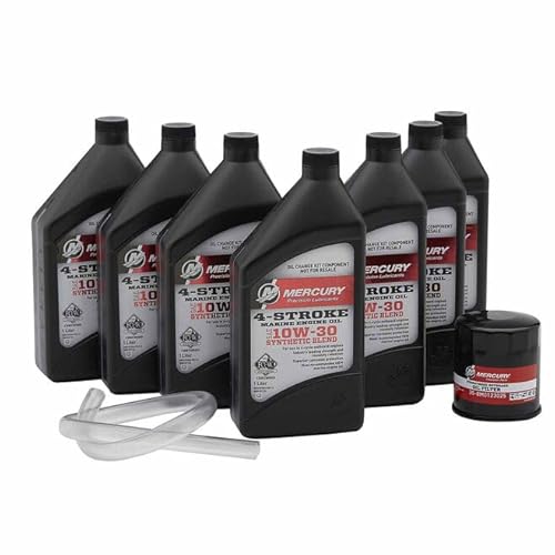 Mercury Marine Oil Change Kit, 10W-30, for 175-225HP 3.4L V6 and 250-300HP 4.6L V8 Engines, 8M0187621