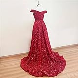 Off Shoulder Sequin Prom Dresses 2024 with Detachable Mermaid Ball Gown Sparkly Formal Dresses with Cape-Size 8, Black