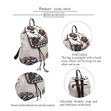 HUANGGUOSHU Backpack Purse For Women Casual Vintage Drawstring Anti-theft Back Pack Hippie Travel Boho Hand-Held Flap Hand-Embroidered Backpack, 13.7*13.7*7.08 inches