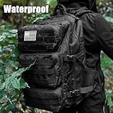 kookoomia Military Tactical Backpack 50L Large Day Backpack for Men Molle Army 3 Days Assault Pack Bug Out Bag Water Resistant and Heavy Duty Hiking Treeking Rucksack - Black